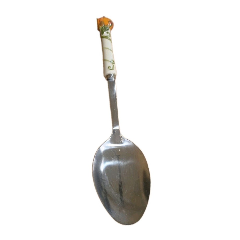 VTG Porcelain Pumpkin Handle Stainless Steel Spoon Made By  Temptations‎ By Tara